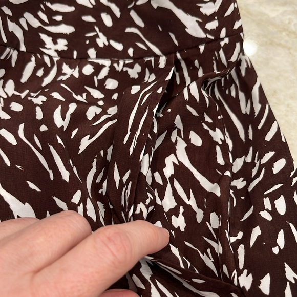 NEW Liz Claiborne | Wide Leg Cropped Pants | Brown‎ and White Zebra Print | XL - Picture 5 of 14